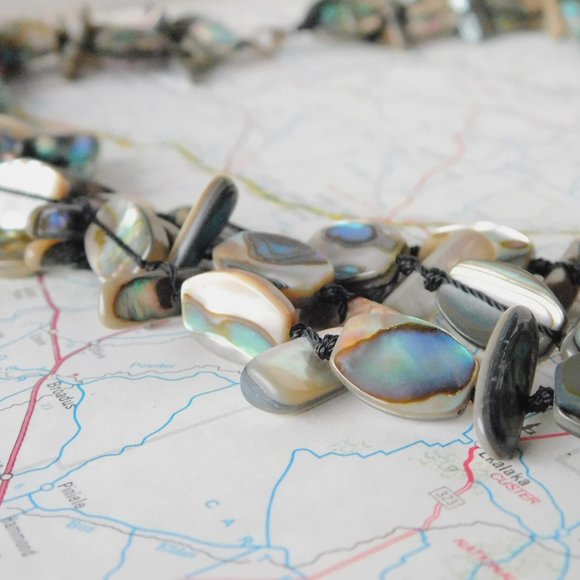 abalone shell multi-strand necklace - Picture 7 of 7